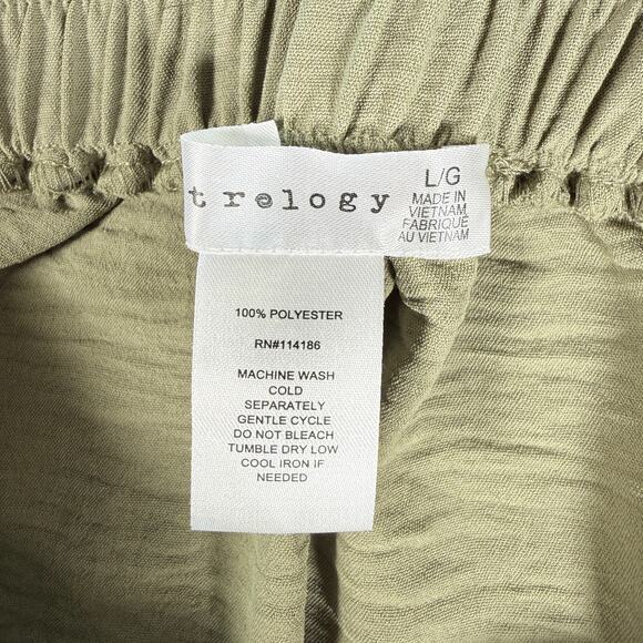 Retrology Women's Midi Skirt Green Olive Boho Chic Flowy Peasant Size Large - Picture 6 of 8